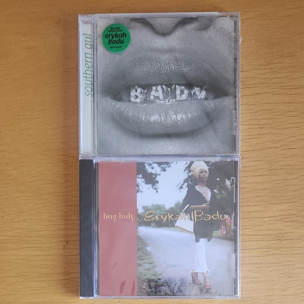 Erykah Badu "Southern Gul", "Bag Lady" - 1990s CD Singles (Lot of 2) 